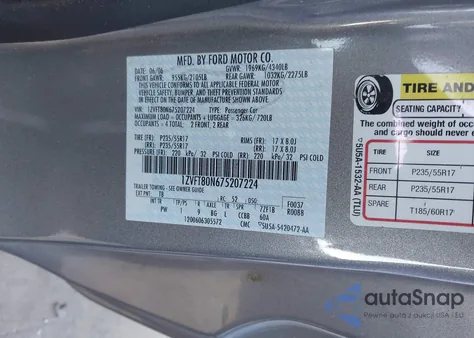 2007 Ford Mustang V6 Deluxe/V6 Premium из США, поврежденный, VIN 1ZVFT80N675207224